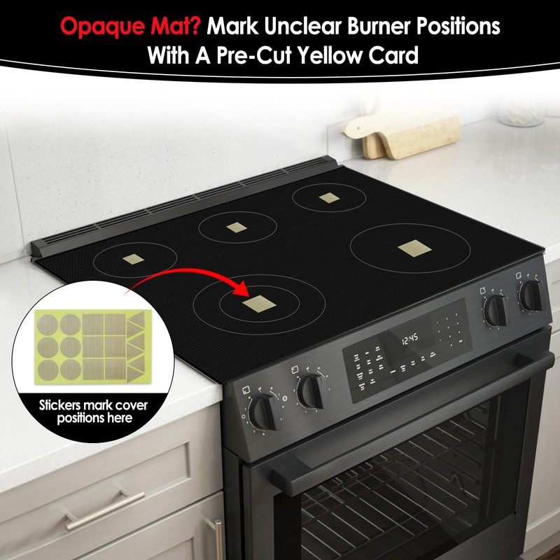 KitchenRaku 20.4 x 30.7 inch Large Induction Cooktop Protector Mat,