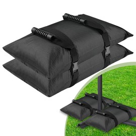 Esmorah Umbrella Base Weights Sand Bags, 2 Pack 65lbs Fillable Weight Bags to Hold Things Down, Black Weighted Base Sandbags for Outdoor Furniture Patio Cantilever Umbrellas Stand (Without Sand)