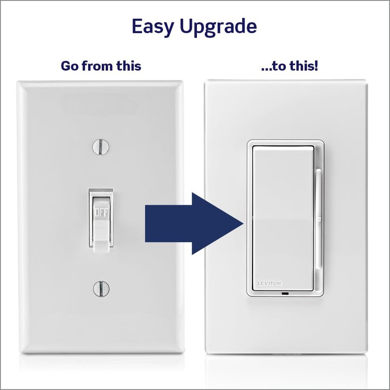 Leviton Decora Slide Dimmer Switch for Dimmable LED, Halogen and