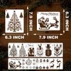 10 Pcs Christmas Stencils Set - Reusable 7.9x6.3 Inch Holiday