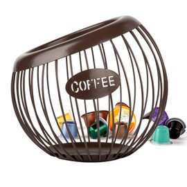 Guolich Coffee Capsule Basket, Coffee Pods Storage, Coffee Capsules Storage, Metal Wire Cup Coffee Basket, Monkey Basket, for Storing Coffee Capsules and Fruits for Counter and Coffee Bar (Cafe
