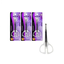 Premium Nose Hair Scissors 0173 - 3-Pack, Beauty Grooming Shears Eyebrow Grooming