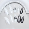 GlamRays 24 Piece Black Cat Eye Almond Faux Nails with