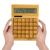 Multifunctional Bamboo Electronic Calculator Counter 12 Digits Solar & Battery