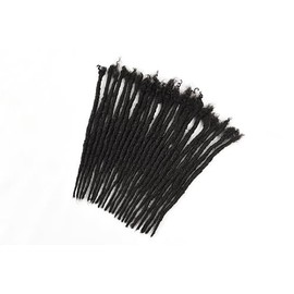 Originea 8-18 Inch 0.1 and 0.2 0.4 Thickness Curly Tips Interlocked sister Locs 100% Real Human Hair Micro loc Extensions Permanent Dreadlock Extensions (1B# 0.4cm, 10 Inch 70 Strands)