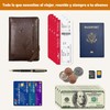 Porta Pasaporte Viaje,Cartera para Pasaporte RFID(Marrón cafe)