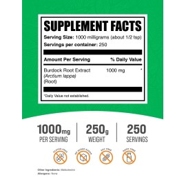 BulkSupplements Burdock Root Extract Powder Herbal Supplement For Health And Wellness 8.81Oz
