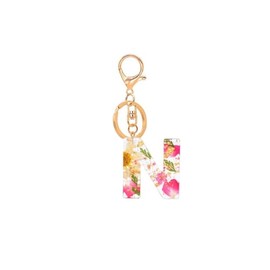 Fuqimanman2020 Initial Letter Keychains Dainty Flower Butterfly Keychain Gifts for Women Keychain For Wallet Backpack Car Key