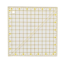 Bequilter 6.5 x 6.5 inches Acrylic Half Square Triangles Ruler for Quilting with Grid Lines