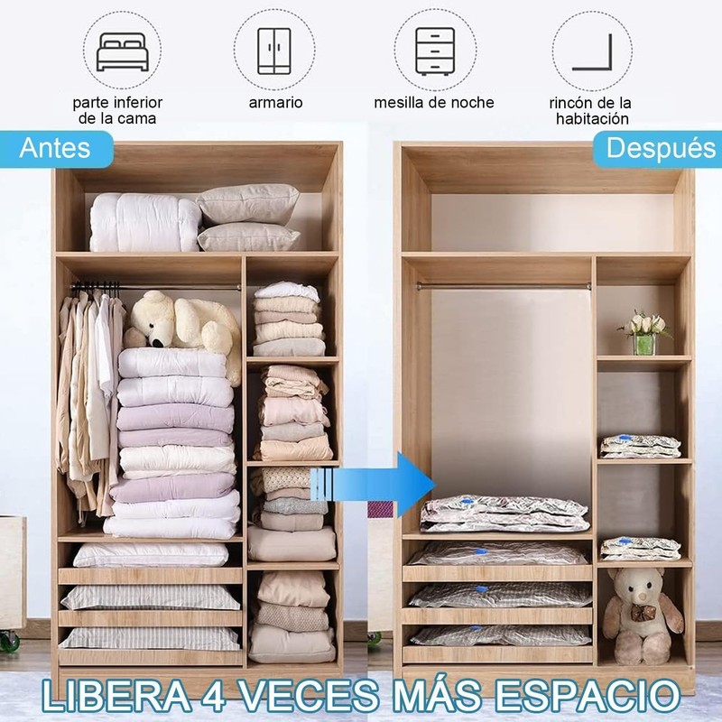 Bolsas de Almacenamiento al Vacío con Bomba Eléctrica, Bolsas de