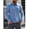 Men's Long Sleeve Polo Shirts with Pocket, Casual Classic Button