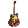 Red and Gold Miniature Electric Guitar Replica with Stand and