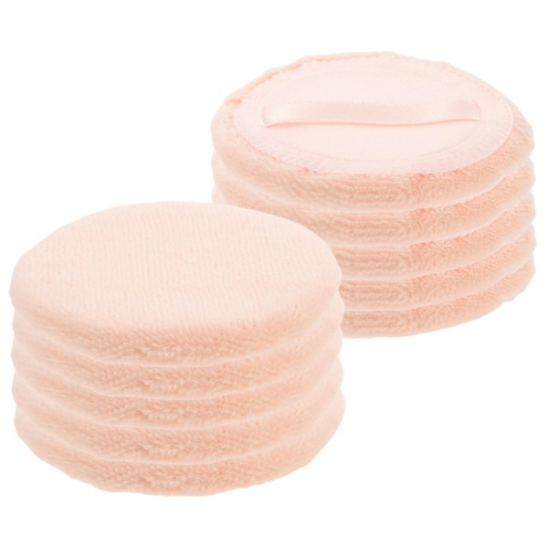 WOONEKY Cosmetic Powder Pad Set 10pcs Round Pure Cotton Makeup