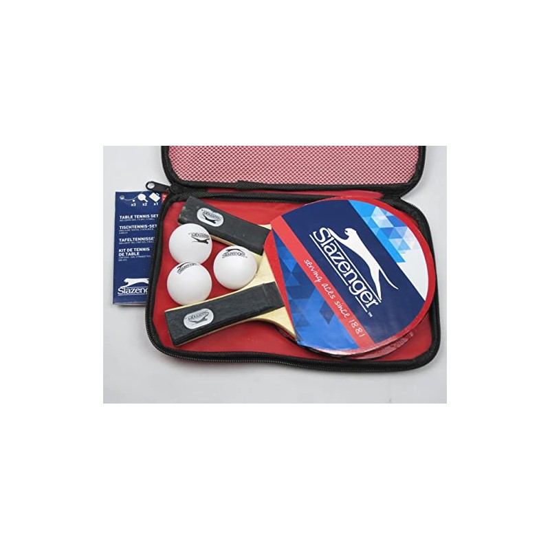 Slazenger Unisex – Erwachsene Tischtennis-Set 6tlg Tischtennisschläger 2 Schläger 225418,