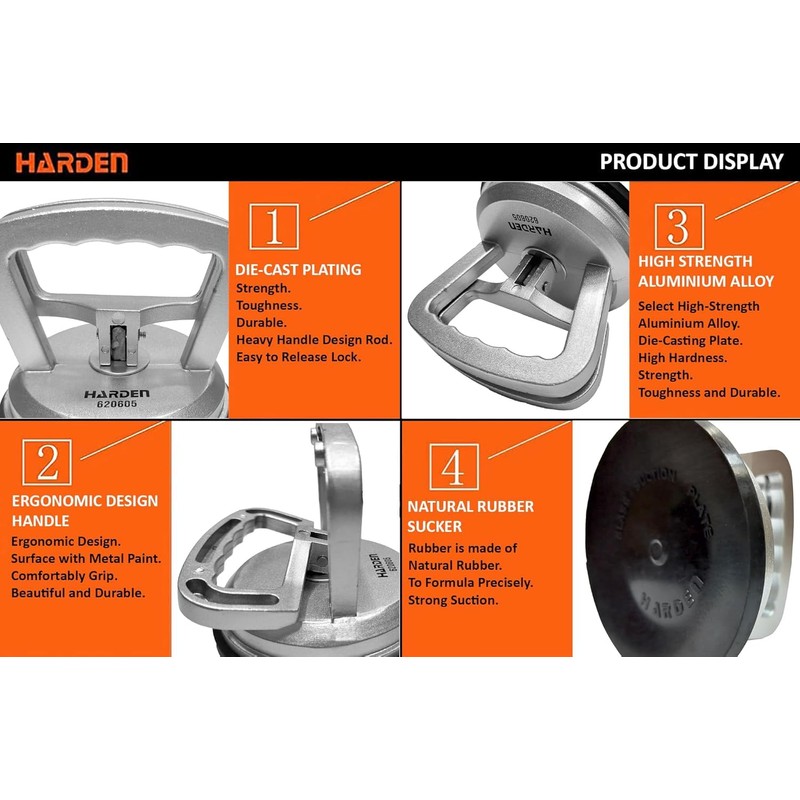 Harden 2-Pack Single Head Suction Lifters – Heavy-Duty Glass Lifting