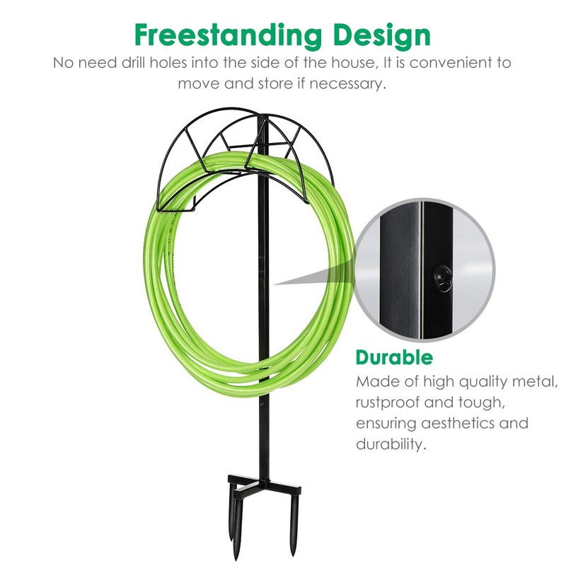 TomCare Garden Hose Holder Detachable Metal Water Hose Holder Holds