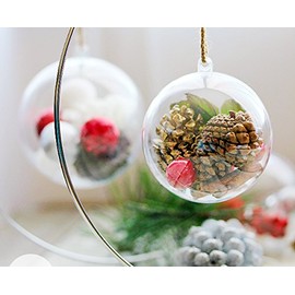 Plastic Ball Ornament, 70mm, Clear , Pack of 12 (70 mm)