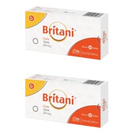 2 Pack: Britani Polinicotinato De Cromo 200 Mcg C/30 Tab. Sabor Sin sabor