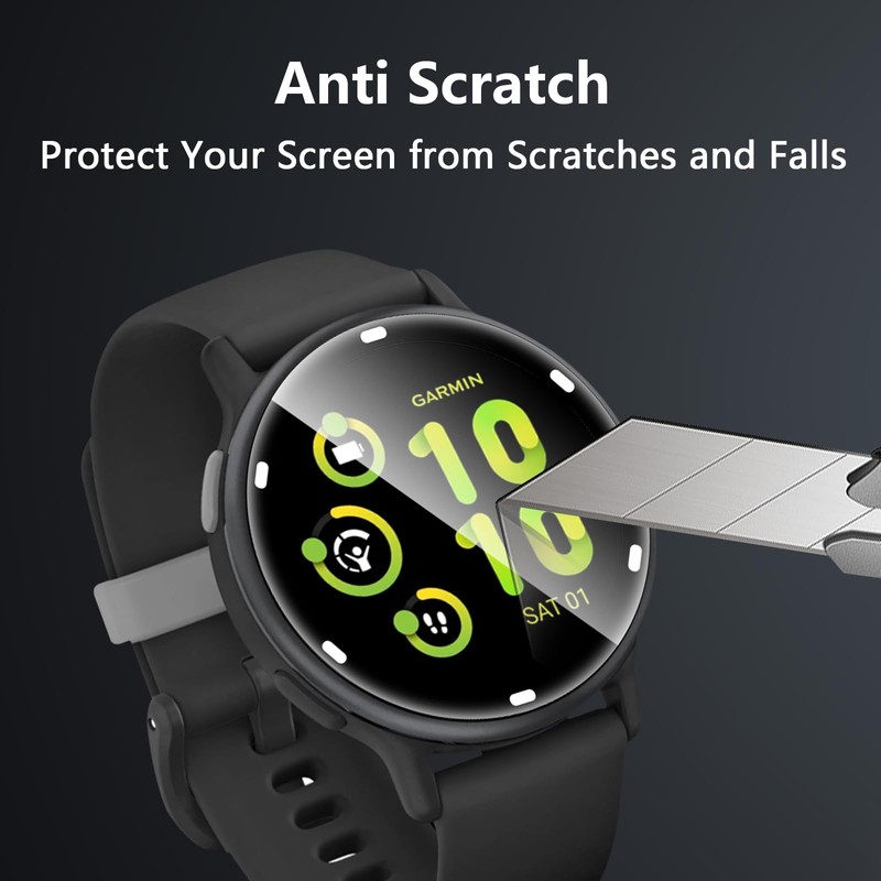 Yenwen Screen Protector for Garmin Vivoactive 5, Bubble-Free Screen Protector,