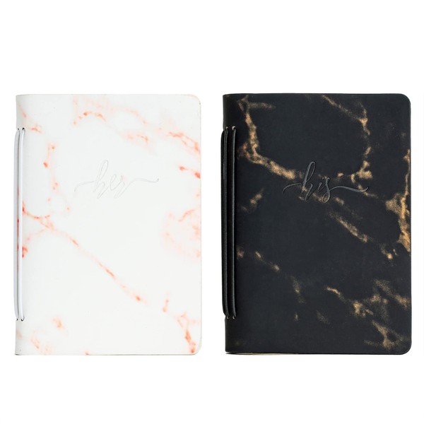 Calculs Handcrafted Wedding Vow Books Set of 2 Black &