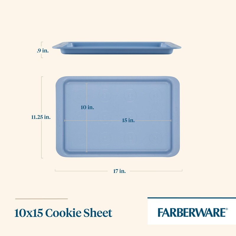 Farberware Easy Solutions Nonstick Bakeware Cookie Pan/Baking Sheet with Drop