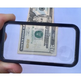 Rectangular Reading Magnifier, Hand Lens, Made in The USA, Large 2"x4" Aspheric Lens with Wide Field of View 3X with 5X Bifocal Lens, Fits in Pocket