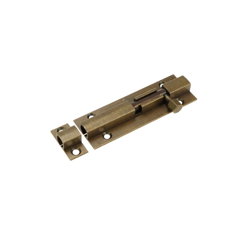 Quluxe 3 Inch Solid Cast Brass Barrel Bolt, Antique Brass