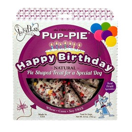 The Lazy Dog Pup-Pie - Original Pup-Pie - Happy Birthday Dog Treat for a Special Dog, 5 oz (Vanilla, Pie with Treats)