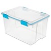 Sterilite 54 Quart Gasket Box in Clear with Blue Latches,