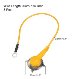 QUARKZMAN ESD Grounding Cable 20 cm / 7.87 Inch Long, Antistatic Grounding Cable with Cable Clamp for Eliminating Conductive Electrostatics, Pack of 3 (Yellow, Green, Black)
