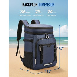 Celvetch Backpack Cooler Insulated Leak Proof 36/40 Cans Large Capacity Soft Insulated Cooler Bag Lightweight Lunch Backpack for Men Women Work Travel Beach Camping Picnic Hiking - Navy Blue