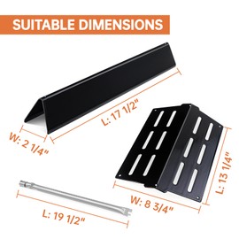 Dictirdy Porcelain-Enameled Flavorizer Bars and Heat Deflector Burner Tube Kit for Weber Genesis 300 Series E310 E320 E330 EP310 EP320 EP330 Replacement Part for Weber Genesis Grill