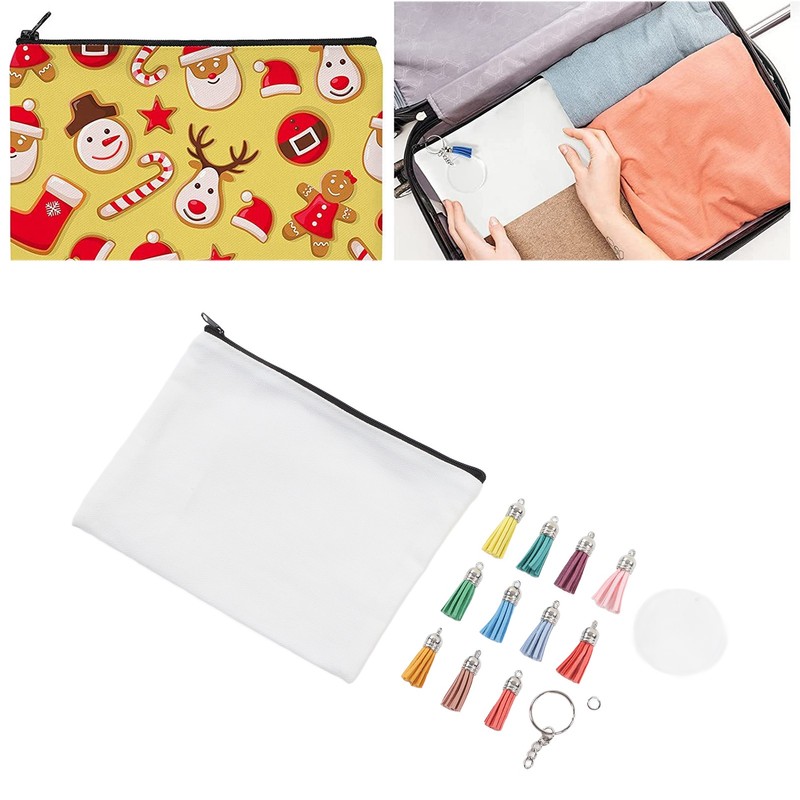 Sublimation Cosmetic Bag Blanks Set DIY Thermal Transfer Blank Cosmetic