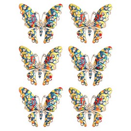 6PCS Butterfly Napkin Rings Decorate Your Table in Christmas, Thanksgiving, Birthday Party, Wedding, Friends Dinner, Business Banquet and Other Festivals and Occasions. (01)