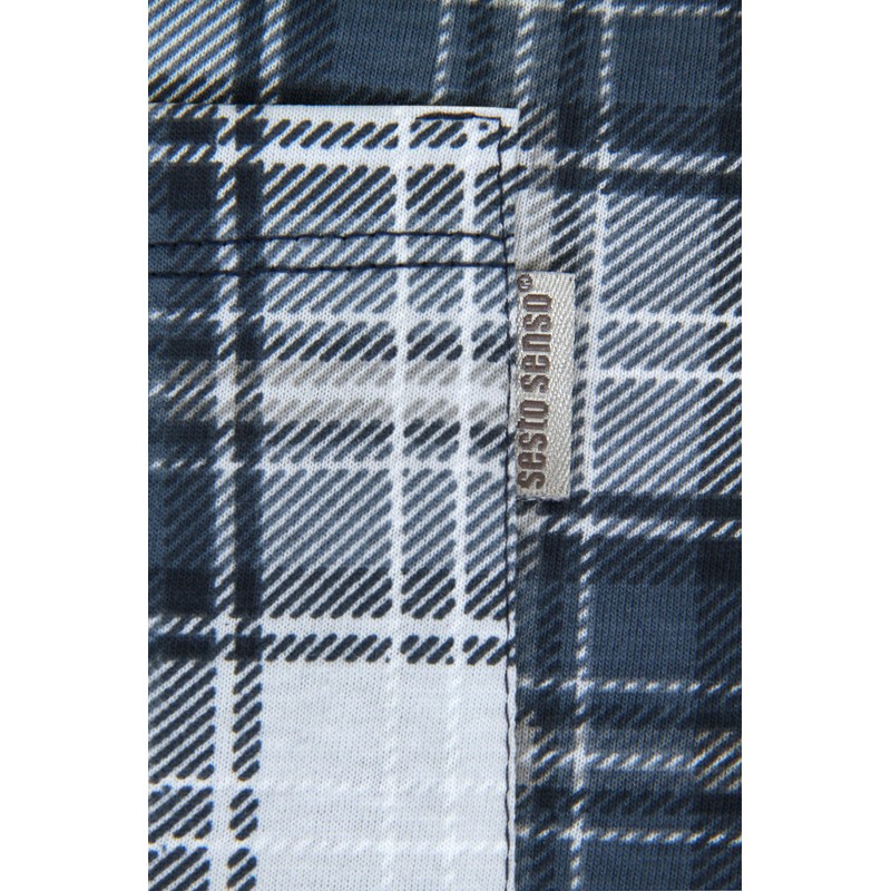 sesto senso Elegant Checked Short Sleeve Pyjamas Men's Button Down