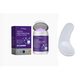 Luxvara Zahnaufhellung Mineral Zahnpulver Weiße Zähne, Zahn Reparatur Pulver, Mineral Tooth Powder, Zahnaufhellungspuder mit Gebogenen Spatel, Zahnrestaurations Mineralpuder mit Kleine Spatel, 50g