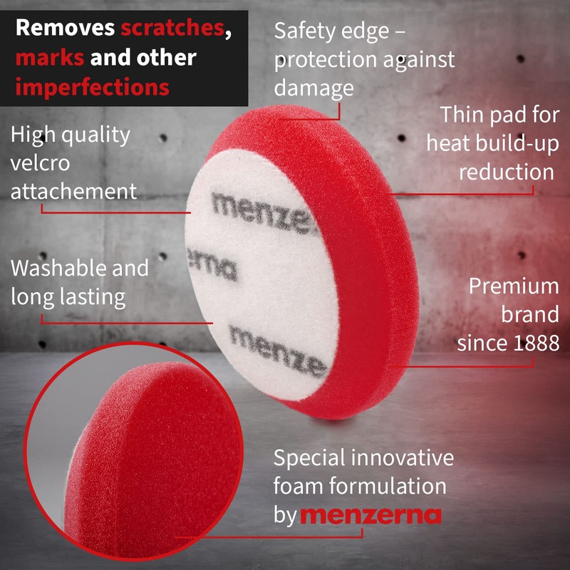 menzerna 3.5 Inch 2X Premium Polishing Pads Heavy Cut for