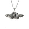 Skull and Death Moth Pendant Necklace Edgy Symbolic Jewelry with