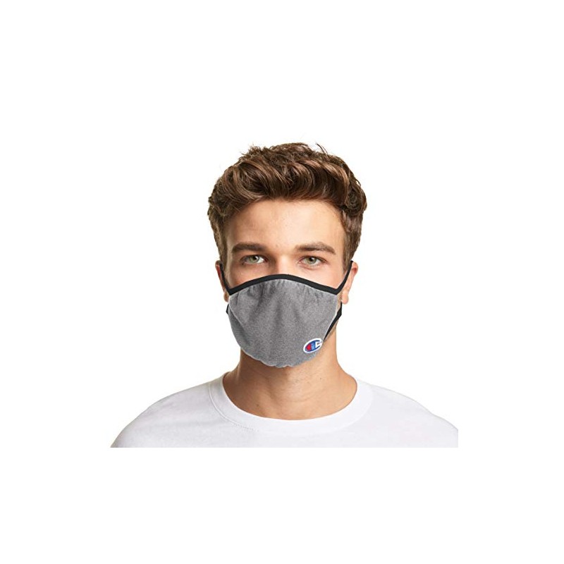 Champion Adult Ellipse Mask, Concrete Heather, Small/Medium (Pack of 3)