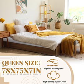 Cinnvoice Mattress Wedge, 7 Inch King Incline Wedge for Acid Reflux Gerd, Neck and Back Pain, Snoring, Adjustable Elevator Under Mattress Topper Support for Bedroom