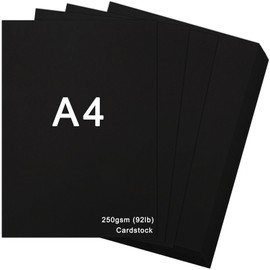 Meiikun 30 Sheets Black Cardstock, A4 Card Stock 250 GSM, 92 lb Thick Paper 210 mm x 297 mm, Blank Heavy Cardstock Paper for Invitations, Menus, Greeting Cards Making, Printer