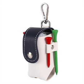 DKJLSTORE Golf Ball Case, Golf Pouch with Carabiner, Accessory Case, Golf Equipment, Golf Ball Pouch, PU, Easy to Put on and Take Off, Lightweight, Navy Blue