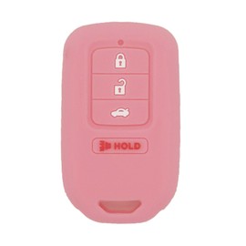 2pcs 4Button Soft Rubber Keyless Entry Remote Car Key Fob Cover Case for 2016 2017 2018 2019 2020 2021 Honda Accord CR-V Civic Fit HR-V Odyssey Pilot Ridgeline Passport, Blue Pink
