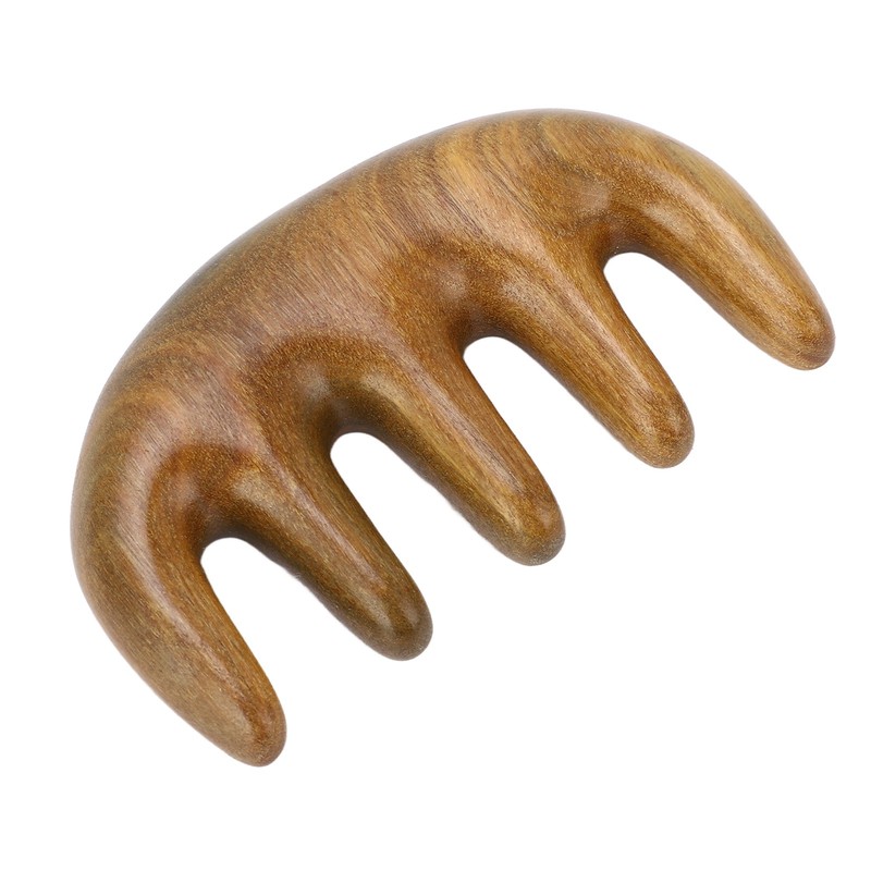 Scalping Massage Comb Handheld Green Sandalwood Massager Wide Tooth Scalping