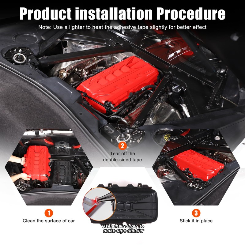 Suetlcoity for Corvette C8 Engine Cover Trim Compatible with Corvette
