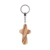 Key Ring Cross Olive Wood