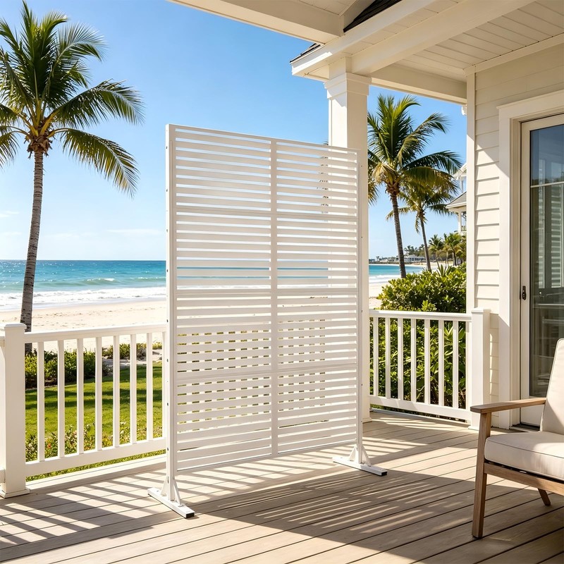 Metal Privacy Screen Outdoor 70.9" H x 46.1" W, Freestanding