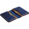 Brown and Blue Leather ID Card Holder Wallet Durable Storage