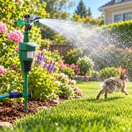 Motion Activated Sprinkler for Garden Protection – Water Jet Animal Deterrent for Lawn, Yard & Outdoor Areas