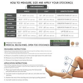 Truform Surgical Stockings, 18 Mmhg Compression For Men And Women, Knee High Length, Open Toe White, Pack of 1